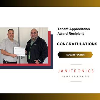Janitronics Building Services Congratulates Edwin Flores