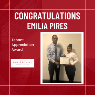 Janitronics Building Services Congratulates Emelia Pires