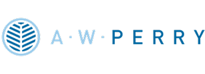 A.W. Perry logo with a circular leaf emblem
